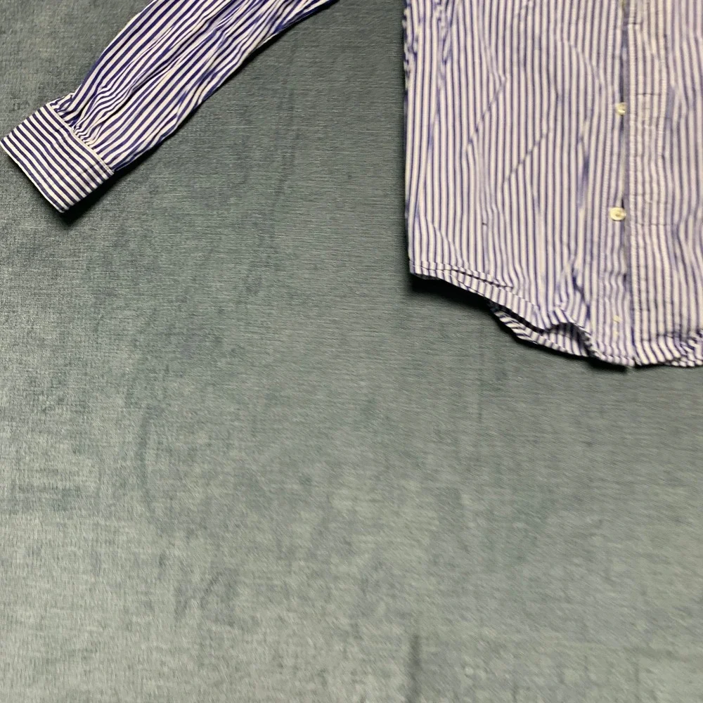 Ralph Lauren Shirt Boys 6 Blue White Striped Long Sleeve Classic Button Down